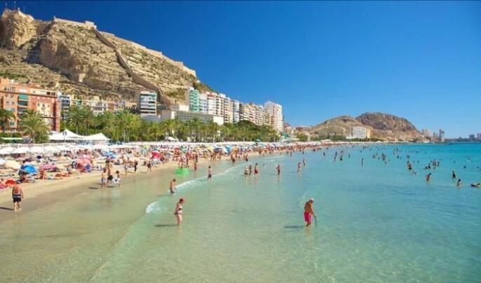 Alicante Centre ,Plage Et Quartier Anime,Wifi ,Climatisation Buitenkant foto
